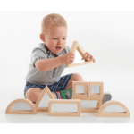 Ξύλινα Γεωμετρικά Σχήματα Με Καθρέπτη