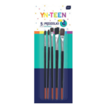 Πινέλα 5τμχ (2 Στρογγυλά-3 Πλακέ)