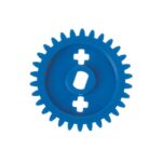 Gear Wheel Slotted Blue 32mm