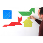 Σετ Τάνγραμ σε 4 χρώματα για μαγνητικό πίνακα (28 τεμ)