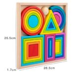 Wooden Blocks Geometric Shape Rainbow