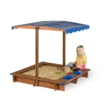 Wooden Children's Sandbox with Canopy