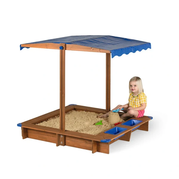 Wooden Children's Sandbox with Canopy