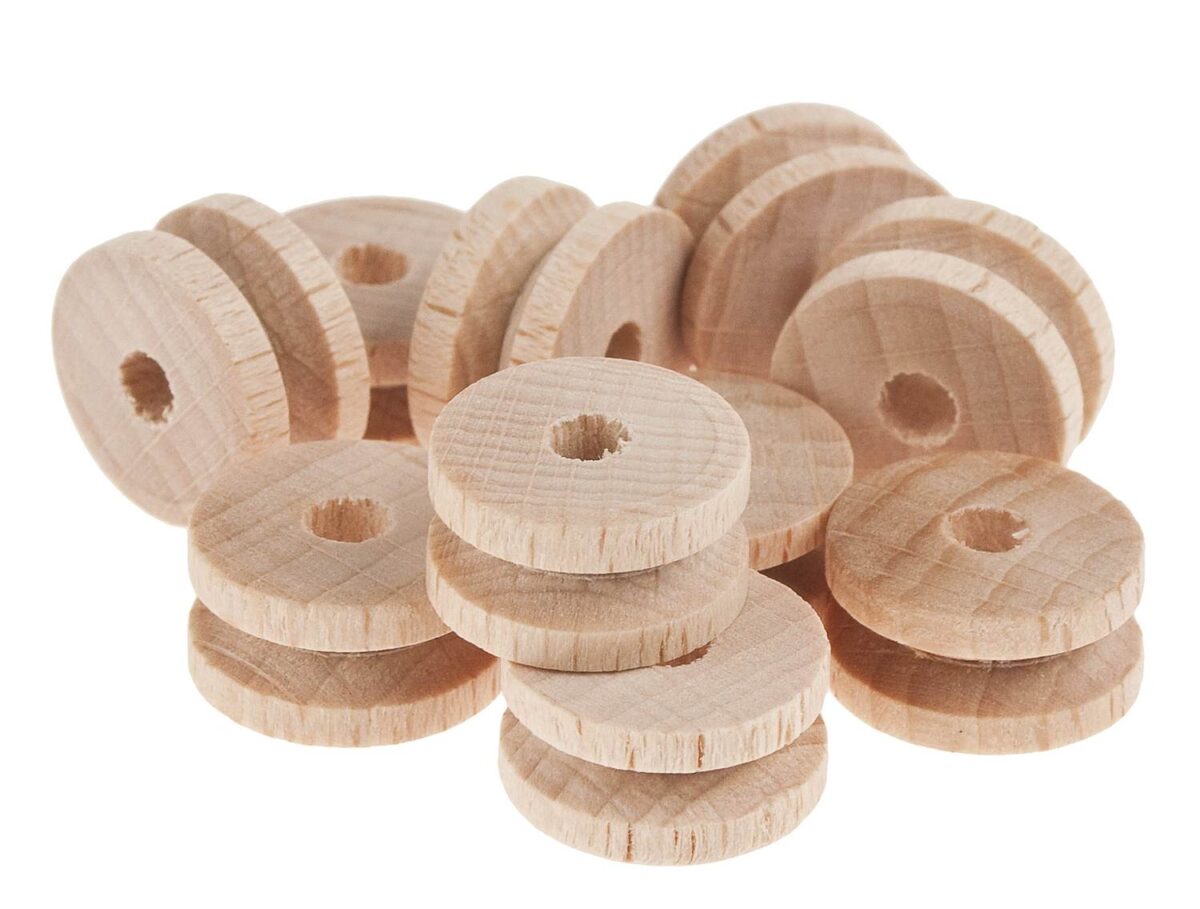 Wooden Pulley 10 pieces (15x7.5 mm) - Image 1