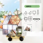 3D Διαφανή Μαγνητικά Πλακίδια – Σετ 60 Τεμαχίων - Image 2
