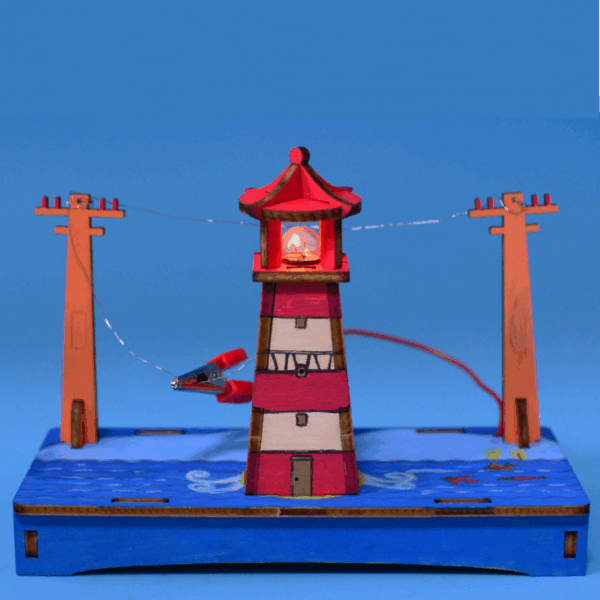 Lighthouse with Electric Circuit & LED Light
