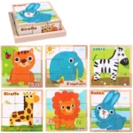 Wooden Animal Puzzle Blocks – Montessori Learning Toy - Image 3
