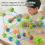 Educational Building Blocks Toy with Balls & Rods – 132 Pieces Set - Image 2