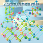 Educational Building Blocks Toy with Balls & Rods – 132 Pieces Set - Image 5