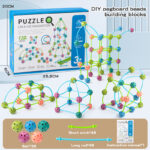 Educational Building Blocks Toy with Balls & Rods – 132 Pieces Set - Image 6